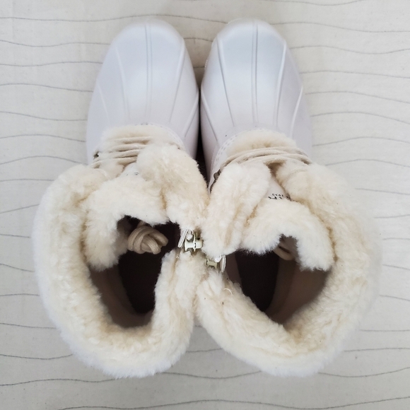 Sperry Youth Girls Alpine Saltwater Pearlized Ivory Duck Boots STK166415 Sz 6M - Picture 8 of 12